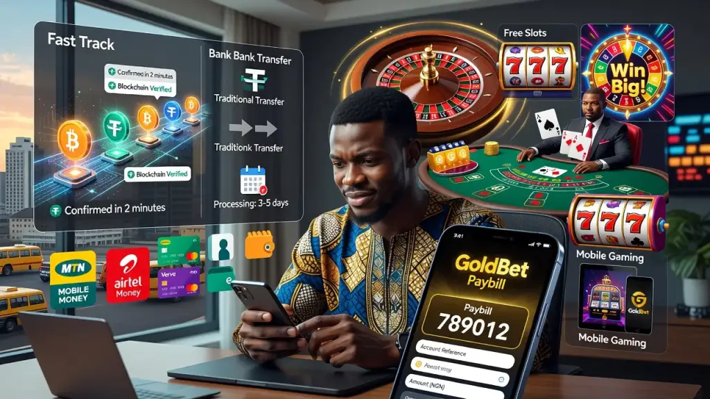 Online Casino Guide: How GoldBet Paybill Works, Crypto Withdrawals, Payment Methods, Safety, Fairness, Free Slots, Live Games and Mobile Gaming in Nigeria